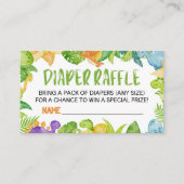 Dinosaur T-Rex Baby shower Diaper Raffle Kaart (Voorkant)