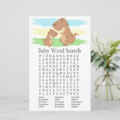 Dinosaur T-rex Baby shower Word Search Game (Staand voorkant)