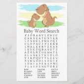Dinosaur T-rex Baby shower Word Search Game (Voorkant)