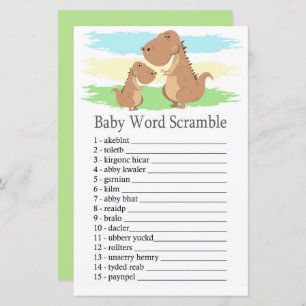 Dinosaur T-rex Baby word scramble game