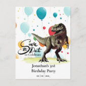 Dinosaur  T-Rex Ballonnen Save the date  Briefkaart (Voorkant)