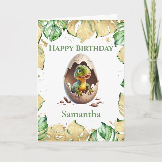Dinosaur T Rex Birthday Cute Jurassic Kaart (Voorkant)