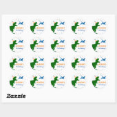 Dinosaur T-rex Birthday Dank u wel stickers labels (Vel)