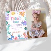 Dinosaur T-Rex Birthday Foto Dank u wel Bedankkaart