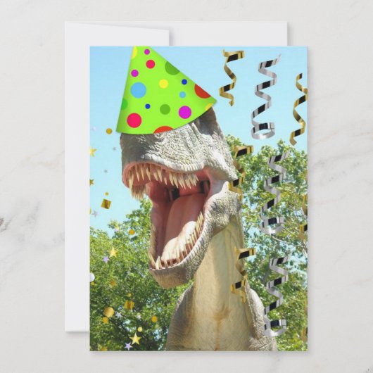 Dinosaur T-Rex Birthday Invites Kaart (Voorkant)
