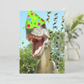 Dinosaur T-Rex Birthday Invites Kaart (Staand voorkant)