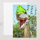 Dinosaur T-Rex Birthday Invites Kaart (Voorkant / Achterkant)