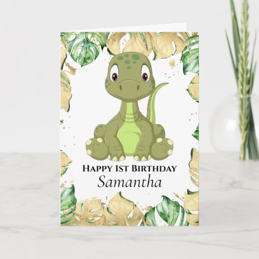 Dinosaur T Rex Birthday Jurassic Kaart (Voorkant)