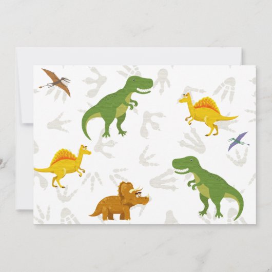  Dinosaur T-Rex Birthday Kaart (Achterkant)