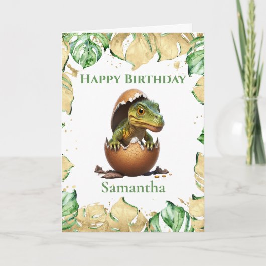 Dinosaur T Rex Birthday Roar Jurassic Kaart (Voorkant)