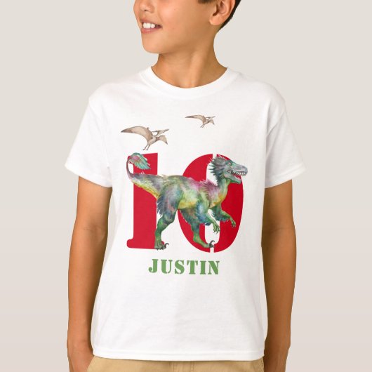 Dinosaur T Rex Birthday T-Shirt (Voorkant)