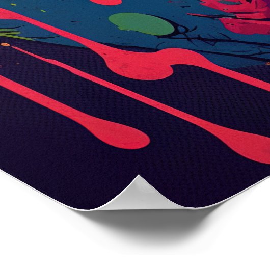 Dinosaur T Rex Blue Yellow Jurassic Poster (Hoek)