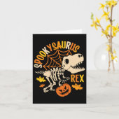 Dinosaur T Rex Boo Halloween Kostuum Grappige Pomp Kaart (Gele Bloem)
