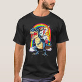 Dinosaur T Rex Boys Girls Rainbow Corgi T-shirt (Voorkant)