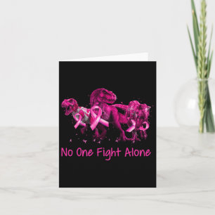 Dinosaur T Rex Breast Cancer Awareness Fighter Wom Kaart