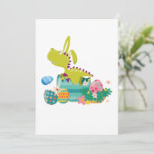 Dinosaur T-Rex Bunny Easter Funny Gifts Feestdagenkaart (Staand voorkant)