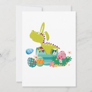 Dinosaur T-Rex Bunny Easter Funny Gifts Feestdagenkaart