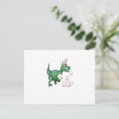 Dinosaur T-Rex Bunny Funny Easter Egg Feestdagenkaart (Staand voorkant)
