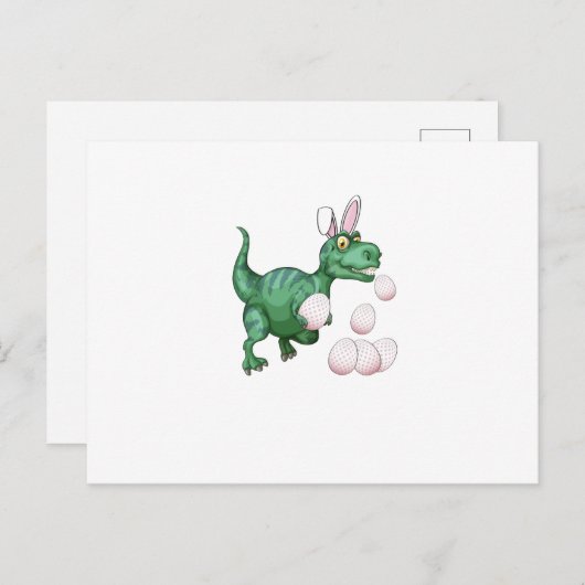 Dinosaur T-Rex Bunny Funny Easter Egg Feestdagenkaart (Voorkant / Achterkant)