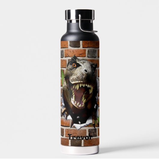 Dinosaur T-Rex Busting Out Personalize Name Waterfles (Links)