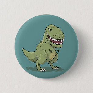 Dinosaur T Rex Cartoon Ronde Button 5,7 Cm