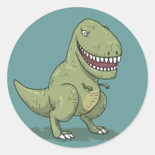 Dinosaur T Rex Cartoon Ronde Sticker