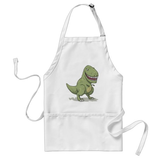 Dinosaur T Rex Cartoon Standaard Schort (Voorkant)