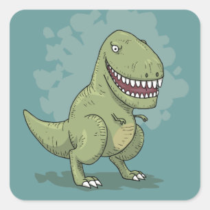 Dinosaur T Rex Cartoon Vierkante Sticker