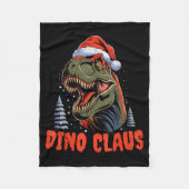Dinosaur T-rex Christmas Tree Dino Claus Pajamas X Fleece Deken (Voorkant)