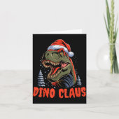 Dinosaur T-rex Christmas Tree Dino Claus Pajamas X Kaart (Voorkant)