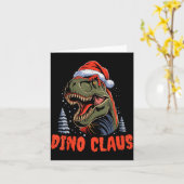 Dinosaur T-rex Christmas Tree Dino Claus Pajamas X Kaart (Gele Bloem)