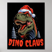 Dinosaur T-rex Christmas Tree Dino Claus Pajamas X Poster (Voorkant)