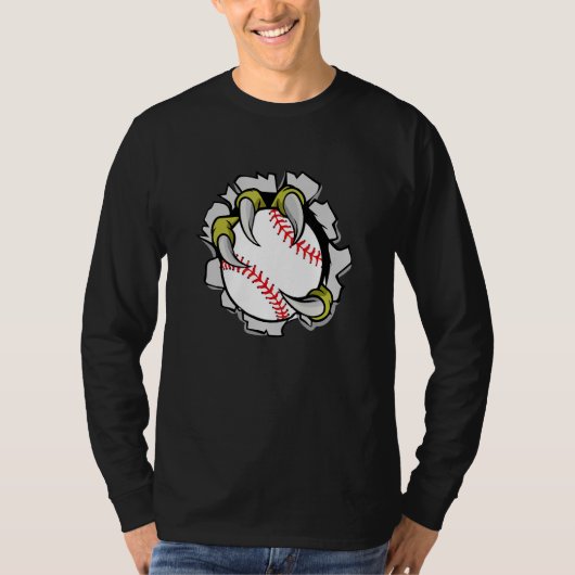 Dinosaur T-Rex Claws Holding Baseball Softbal T-shirt (Voorkant)