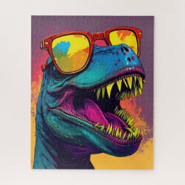 Dinosaur T Rex Cool Oranje Blue Legpuzzel