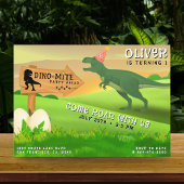 Dinosaur T-Rex Dino-Mite Verjaardagsfeest Kaart