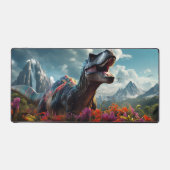 Dinosaur T-Rex Dino Stormy Mountains Desk Mat (Voorkant)