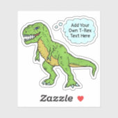 Dinosaur T Rex Doodle Aangepaste Spraak Bubble Quo Sticker (Vel)