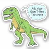Dinosaur T Rex Doodle Aangepaste Spraak Bubble Quo Sticker (Voorkant)