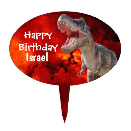 Dinosaur T Rex Fire Jurassic World Cake Topper