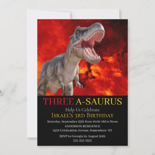 Dinosaur T Rex Fire Jurassic World Kaart (Voorkant)