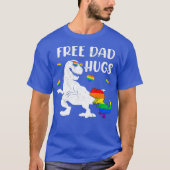 Dinosaur T-rex Free Dad Hugs Wearing Glasses Day T-shirt (Voorkant)