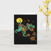 Dinosaur T Rex Funny Boo Halloween Boys Mannen Pum Kaart (Gele Bloem)