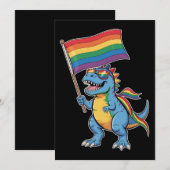 Dinosaur T Rex Gay Pride LGBTQ Ally Rainbow Flag Kaart (Voorkant / Achterkant)