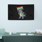 Dinosaur T Rex Gay Pride LGBTQ Ally Rainbow Flag Spandoek (Beurs)