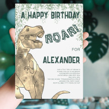 Dinosaur T-Rex Gebrul 5e Verjaardagsfeestje