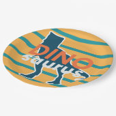 Dinosaur T-rex geel cartoon verjaardagsjongen Papieren Bordje (Gekanteld)