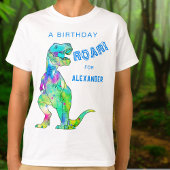 Dinosaur T-Rex Gepersonaliseerde Jongens Verjaarda T-shirt
