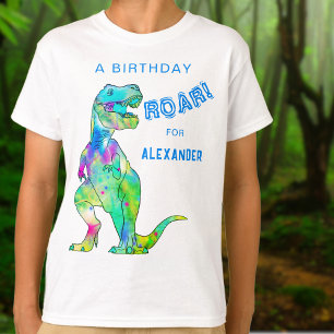 Dinosaur T-Rex Gepersonaliseerde Jongens Verjaarda T-shirt