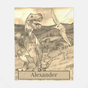 Dinosaur T Rex - Gepersonaliseerde kinderen Fleece Deken