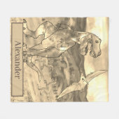 Dinosaur T Rex - Gepersonaliseerde kinderen Fleece Deken (Voorkant (Horizontaal))